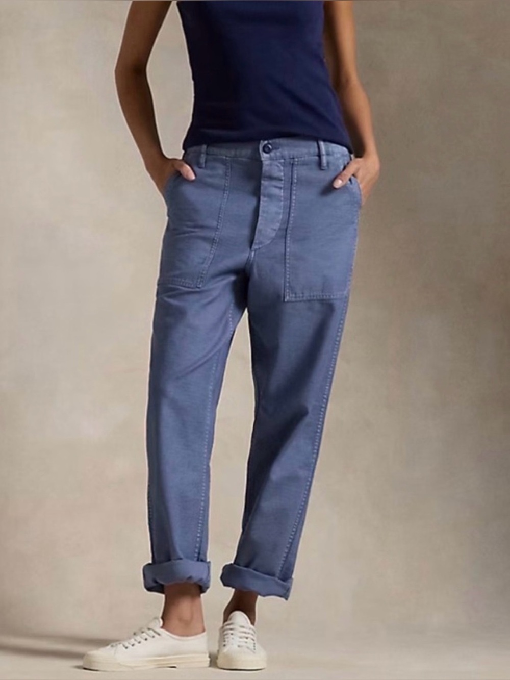 Polo Ralph Lauren "The Ricky" Utility Pants in a washed, faded blue colorway 8